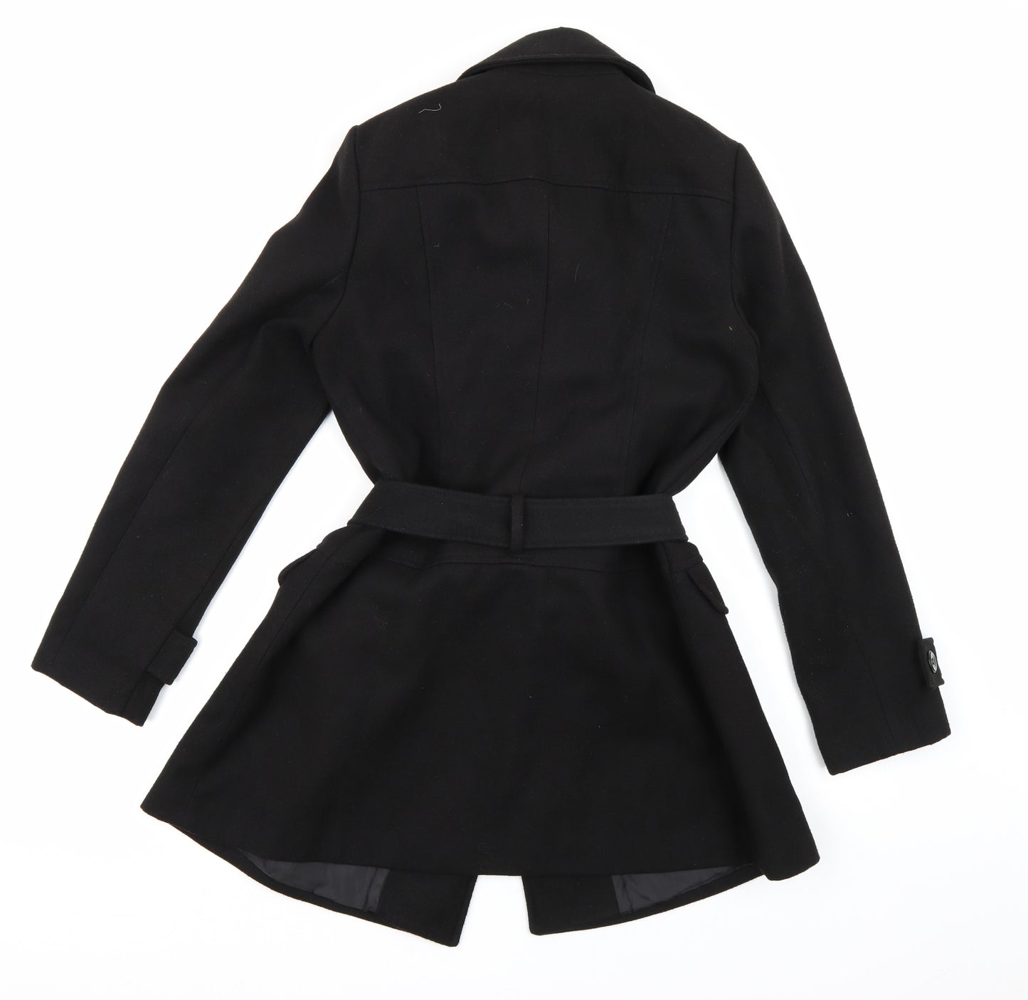 New Look Womens Black  Fleece Pea Coat Coat Size 12