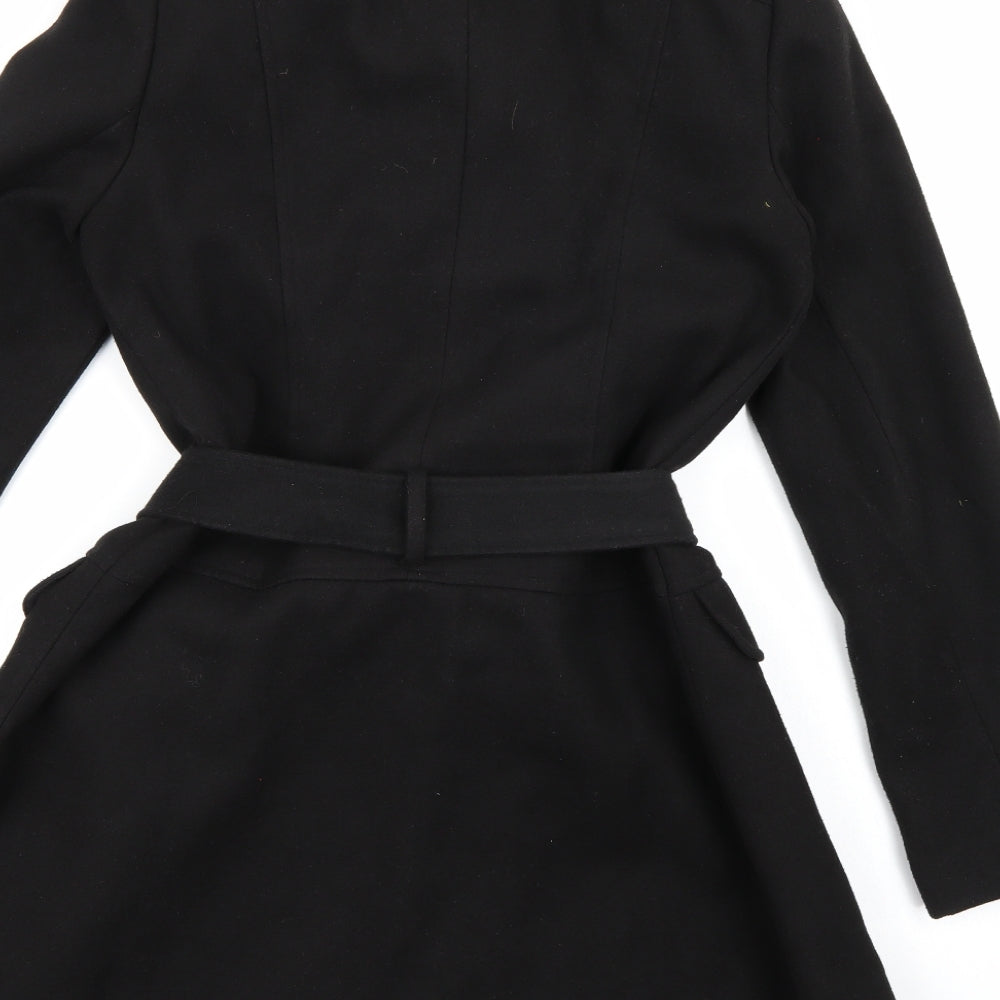 New Look Womens Black  Fleece Pea Coat Coat Size 12