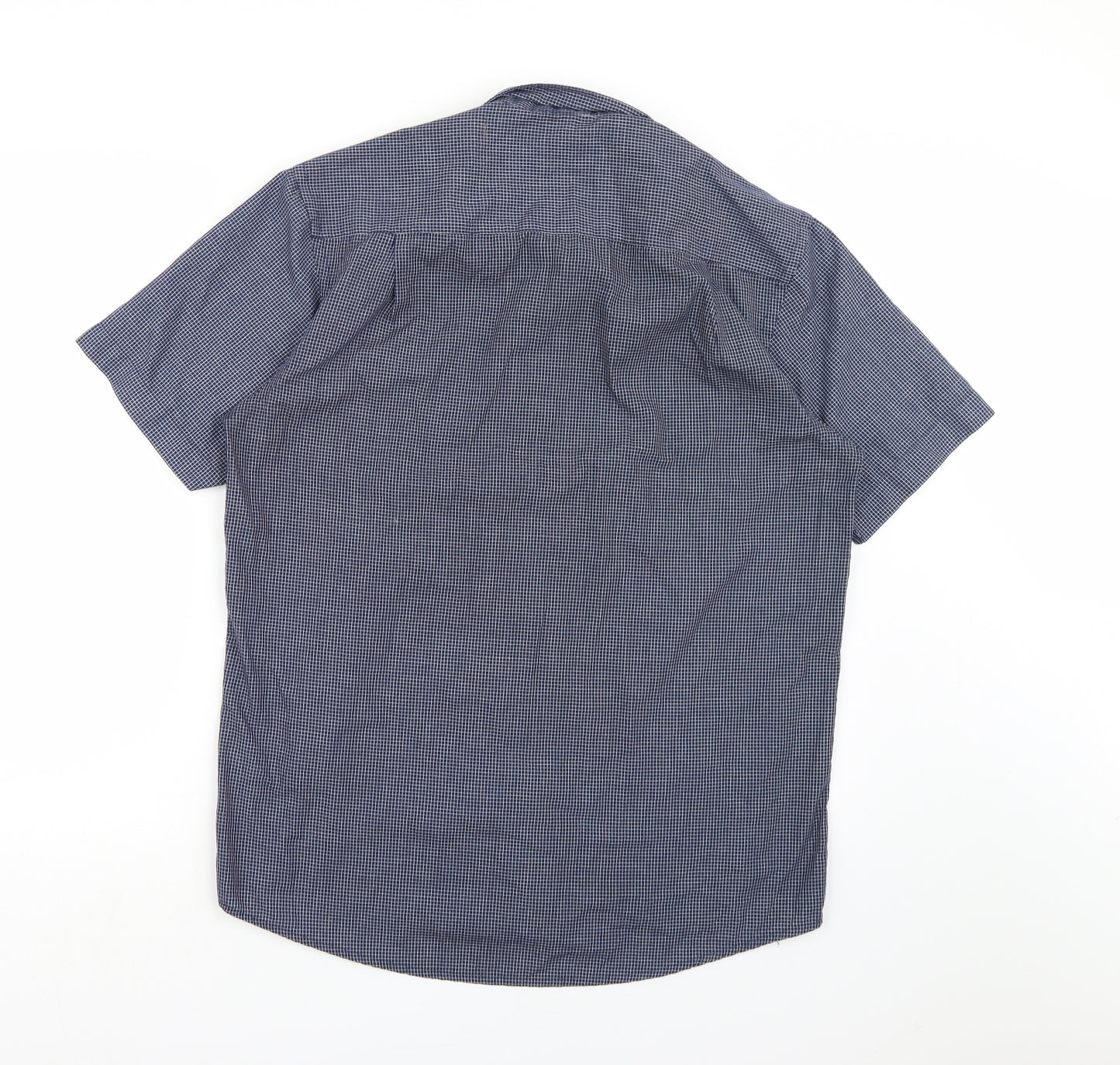Pierre Cardin Mens Blue Check   Button-Up Size L