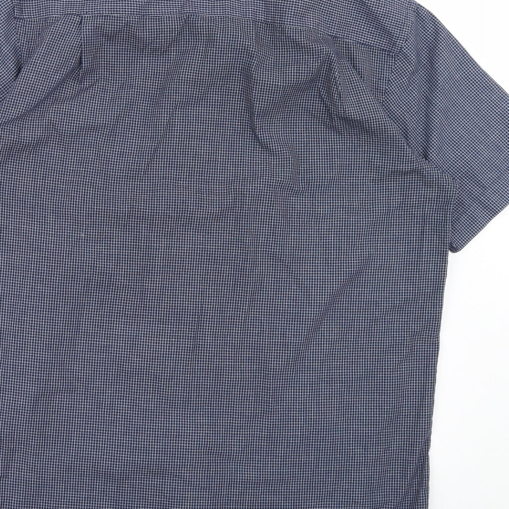 Pierre Cardin Mens Blue Check   Button-Up Size L