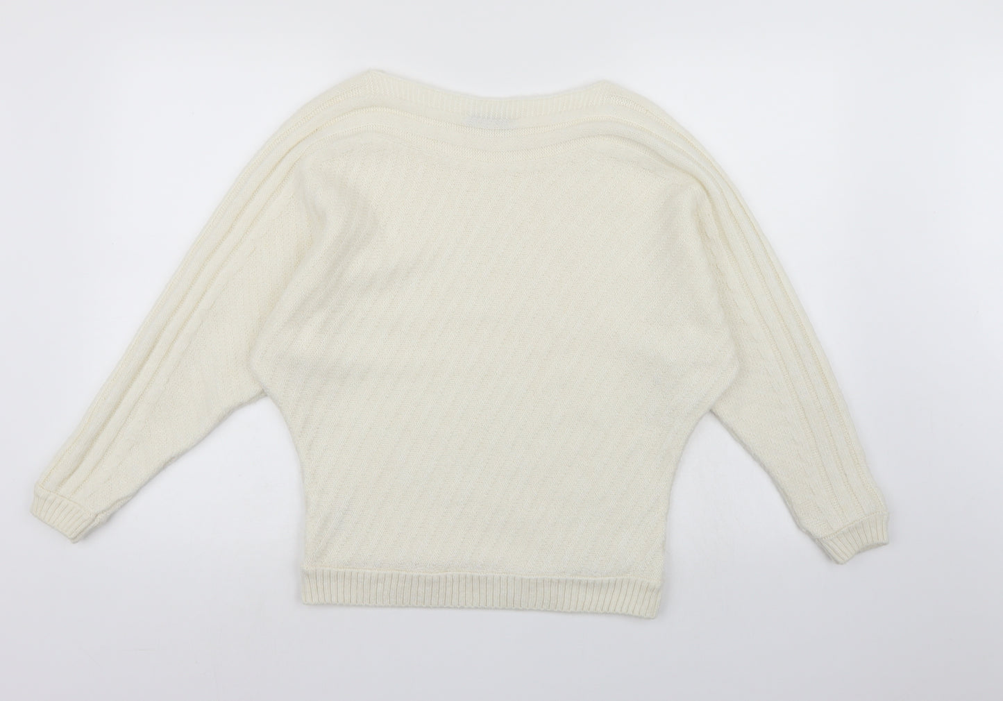 George Womens White  Knit Pullover Jumper Size S
