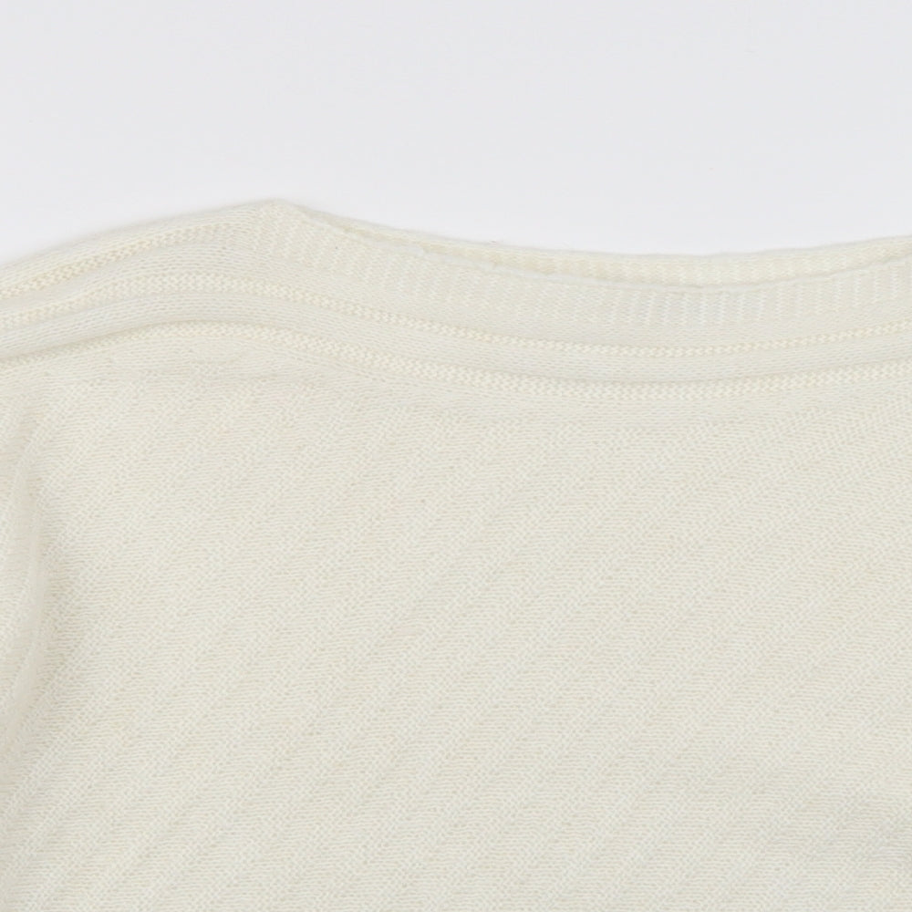 George Womens White  Knit Pullover Jumper Size S