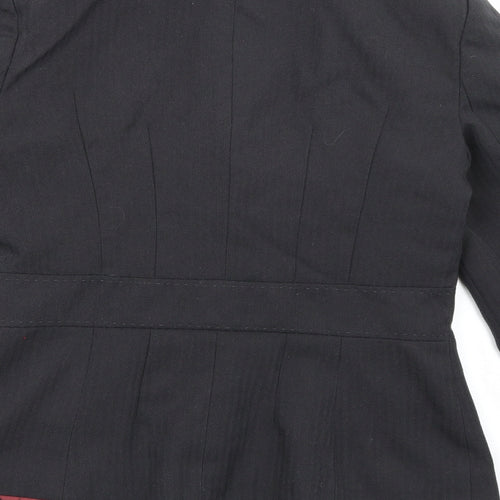 TESCO Womens Grey Striped Rayon Jacket Blazer Size 8