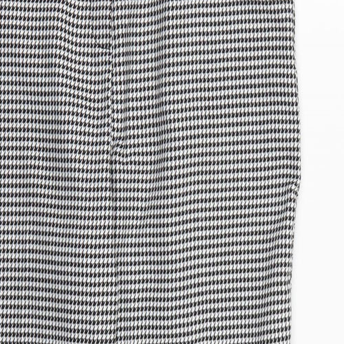 F&F Womens White Houndstooth  Pedal Pusher Trousers Size 8 L26 in