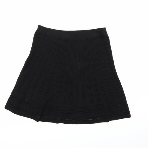 Max Studio Womens Black  Knit A-Line Skirt Size L