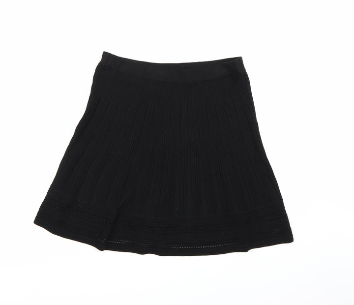 Max Studio Womens Black  Knit A-Line Skirt Size L