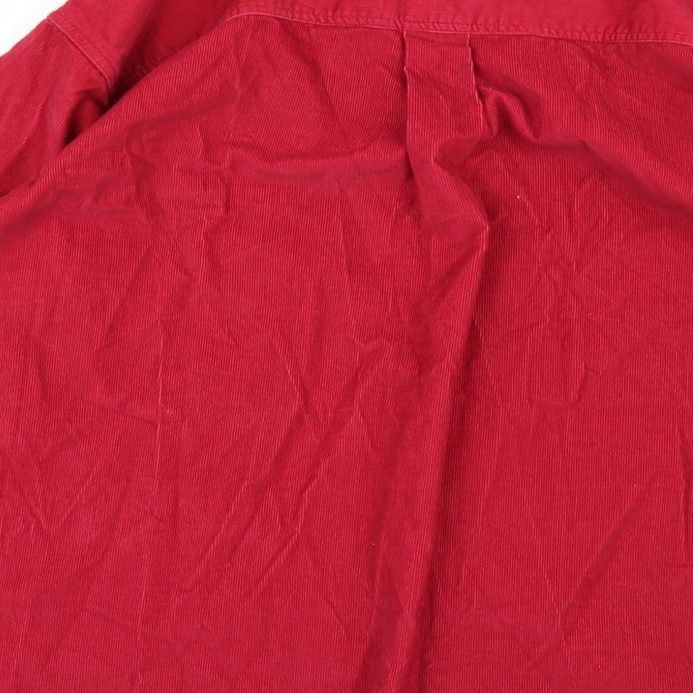 Cotton Traders Mens Red  Corduroy  Button-Up Size 2XL