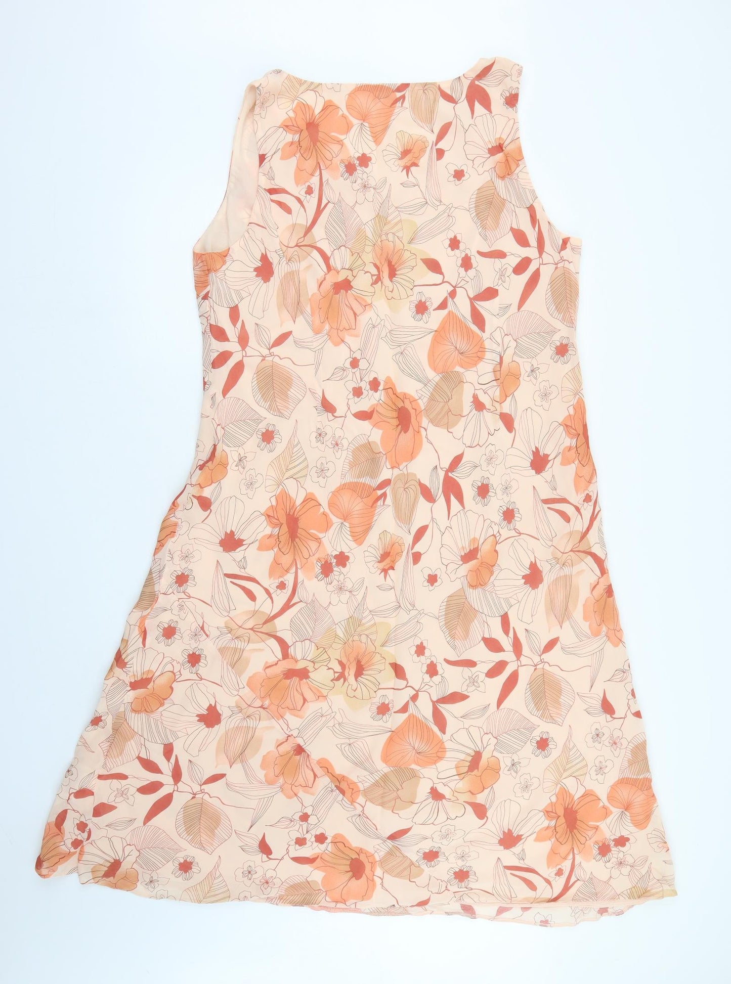 Berkertex Womens Orange Floral Chiffon Maxi  Size 20