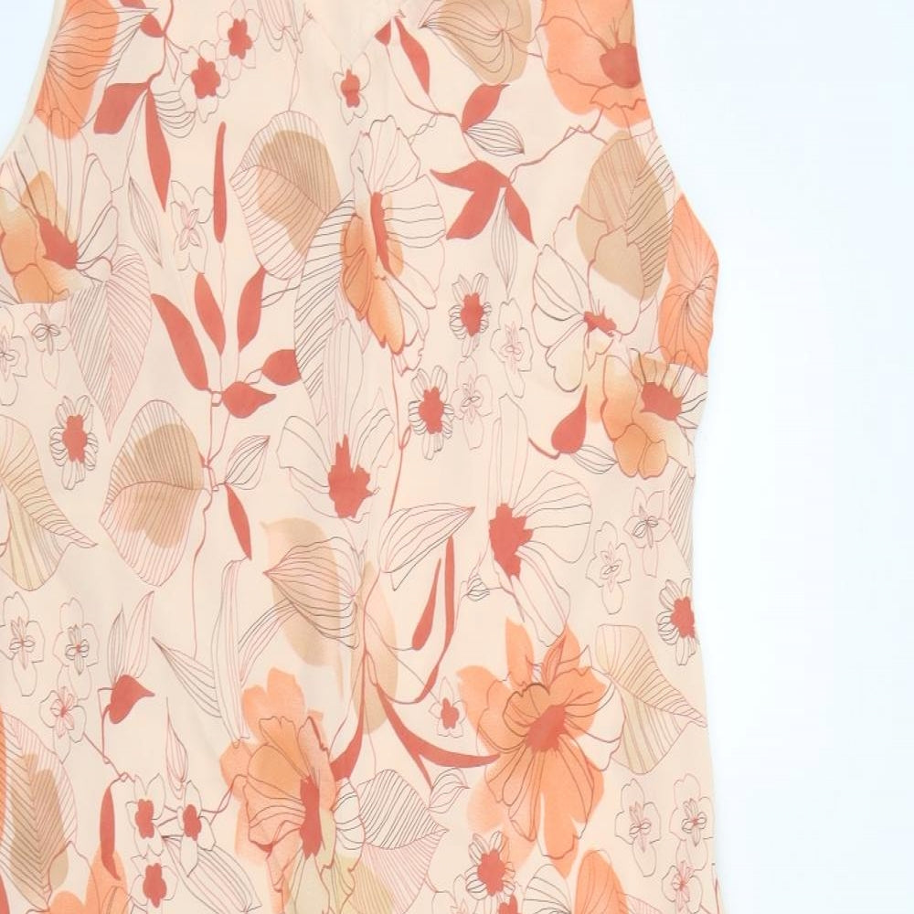 Berkertex Womens Orange Floral Chiffon Maxi  Size 20