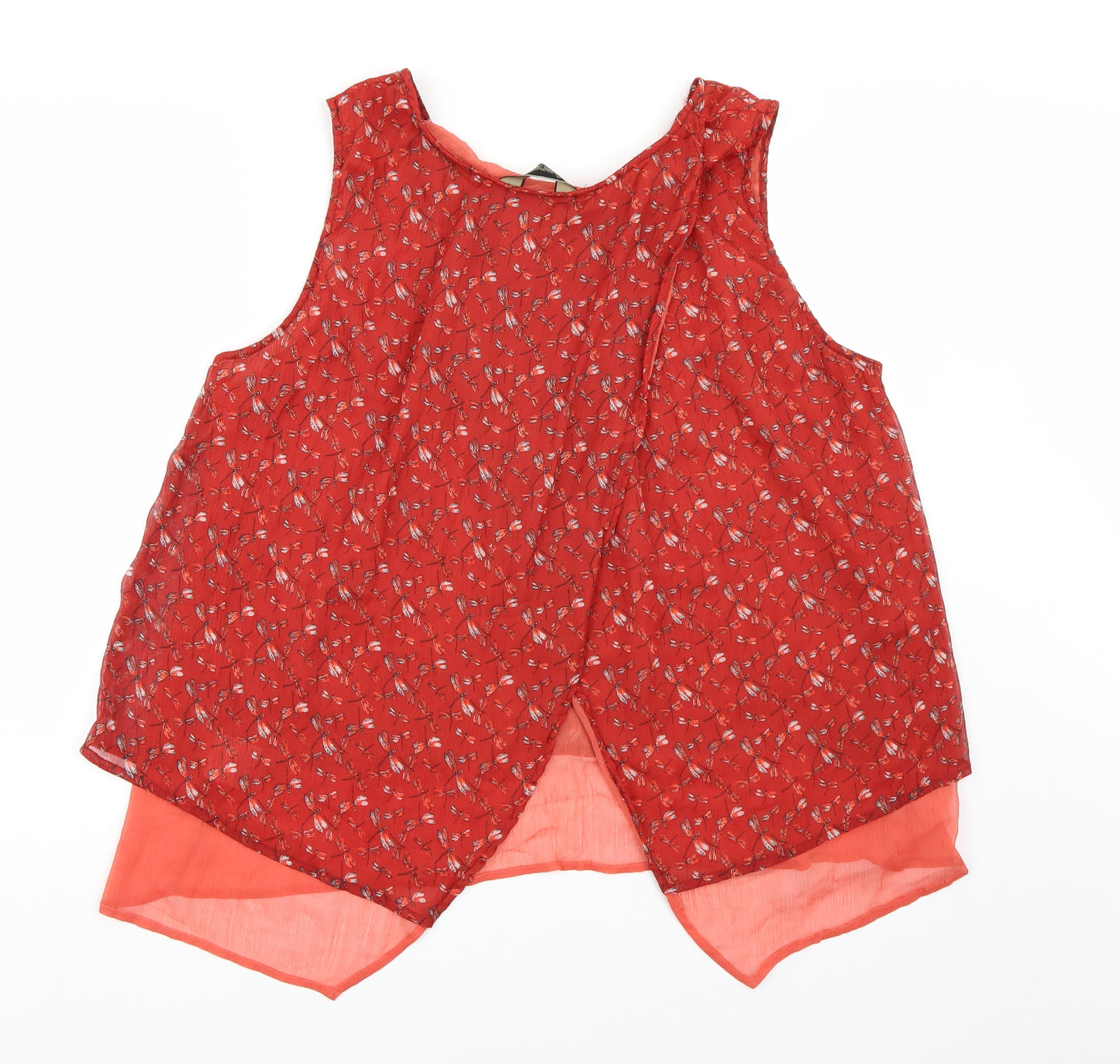 Originals Womens Red Floral Chambray Basic Tank Size 22