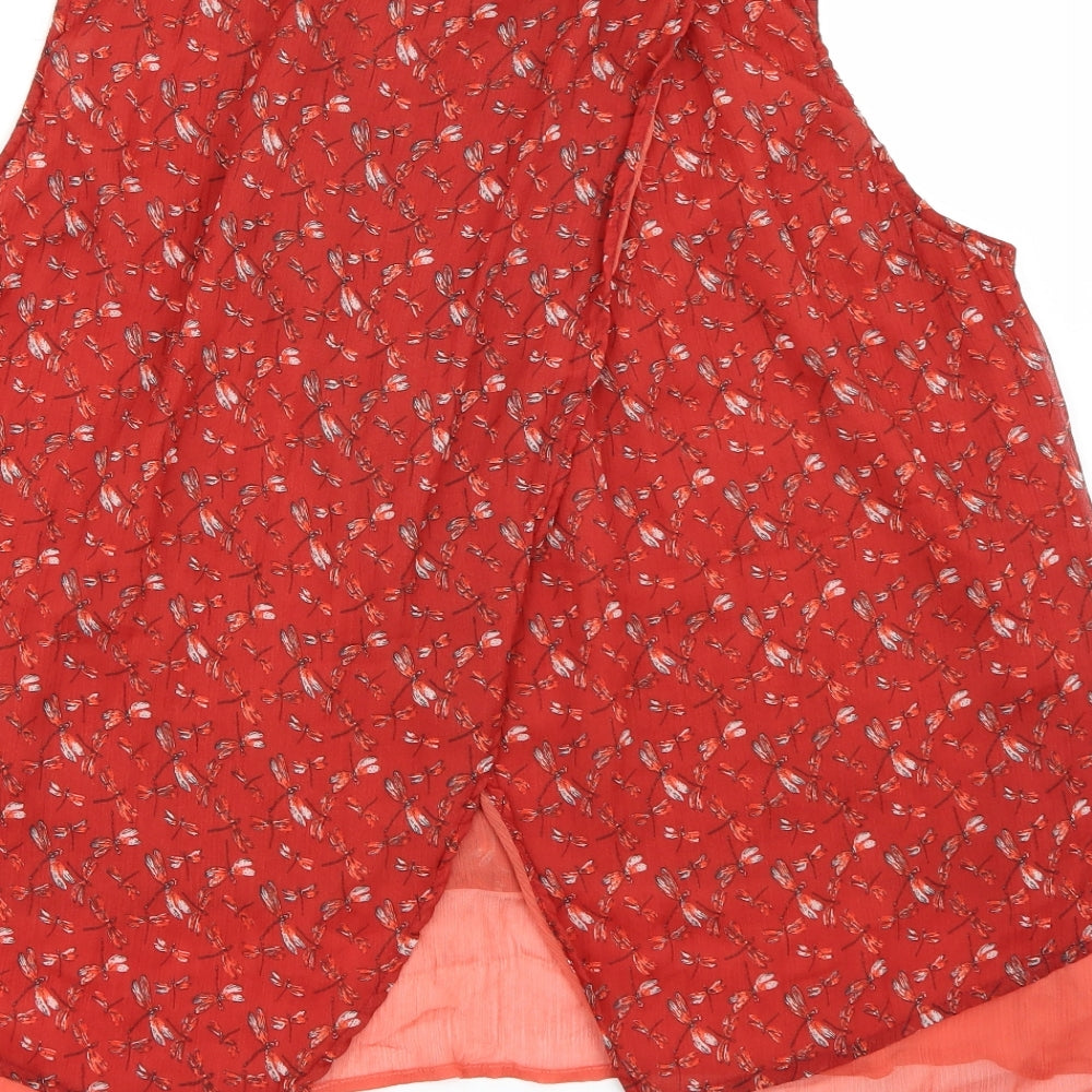 Originals Womens Red Floral Chambray Basic Tank Size 22