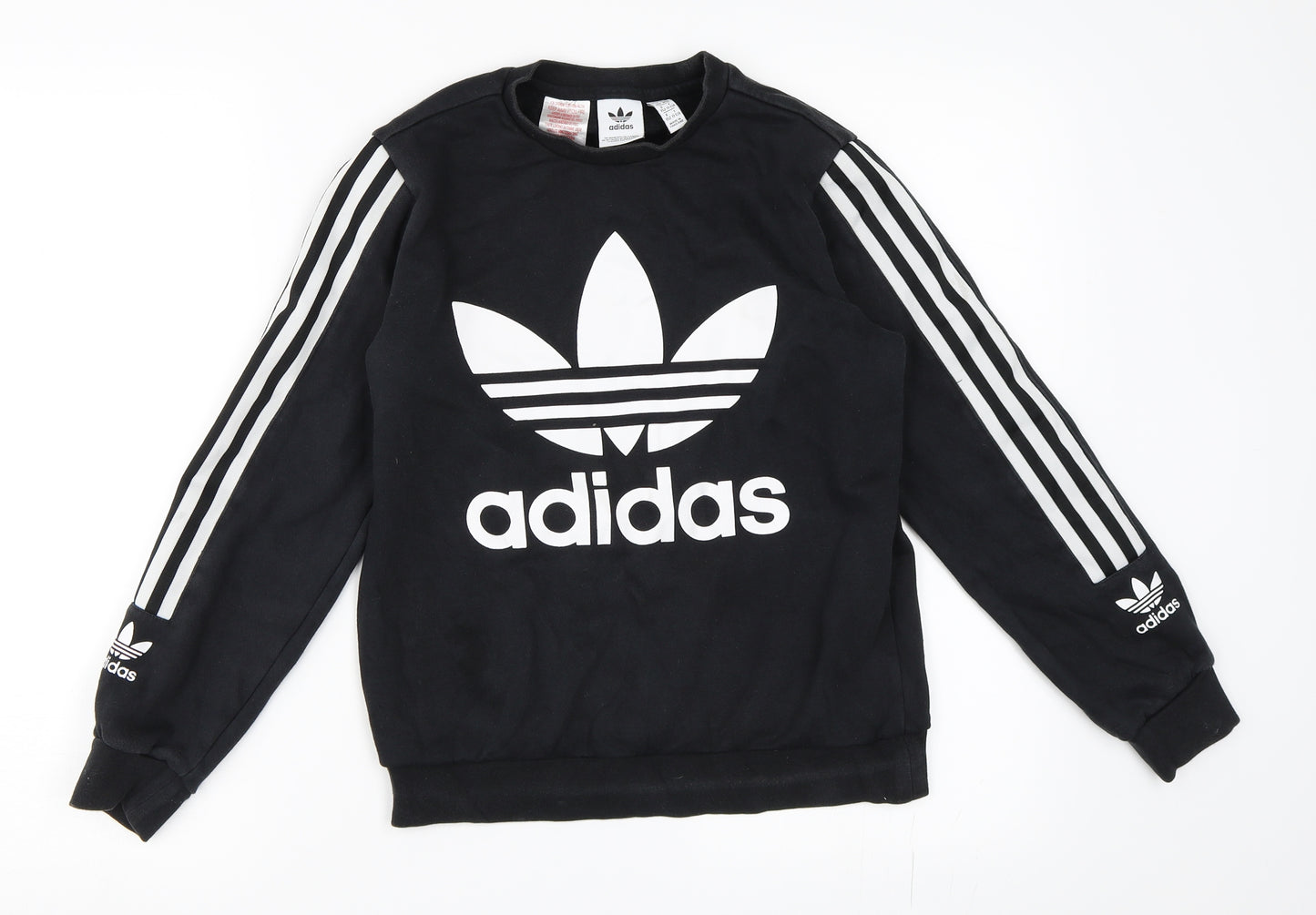 adidas Boys Black   Pullover Sweatshirt Size 11-12 Years