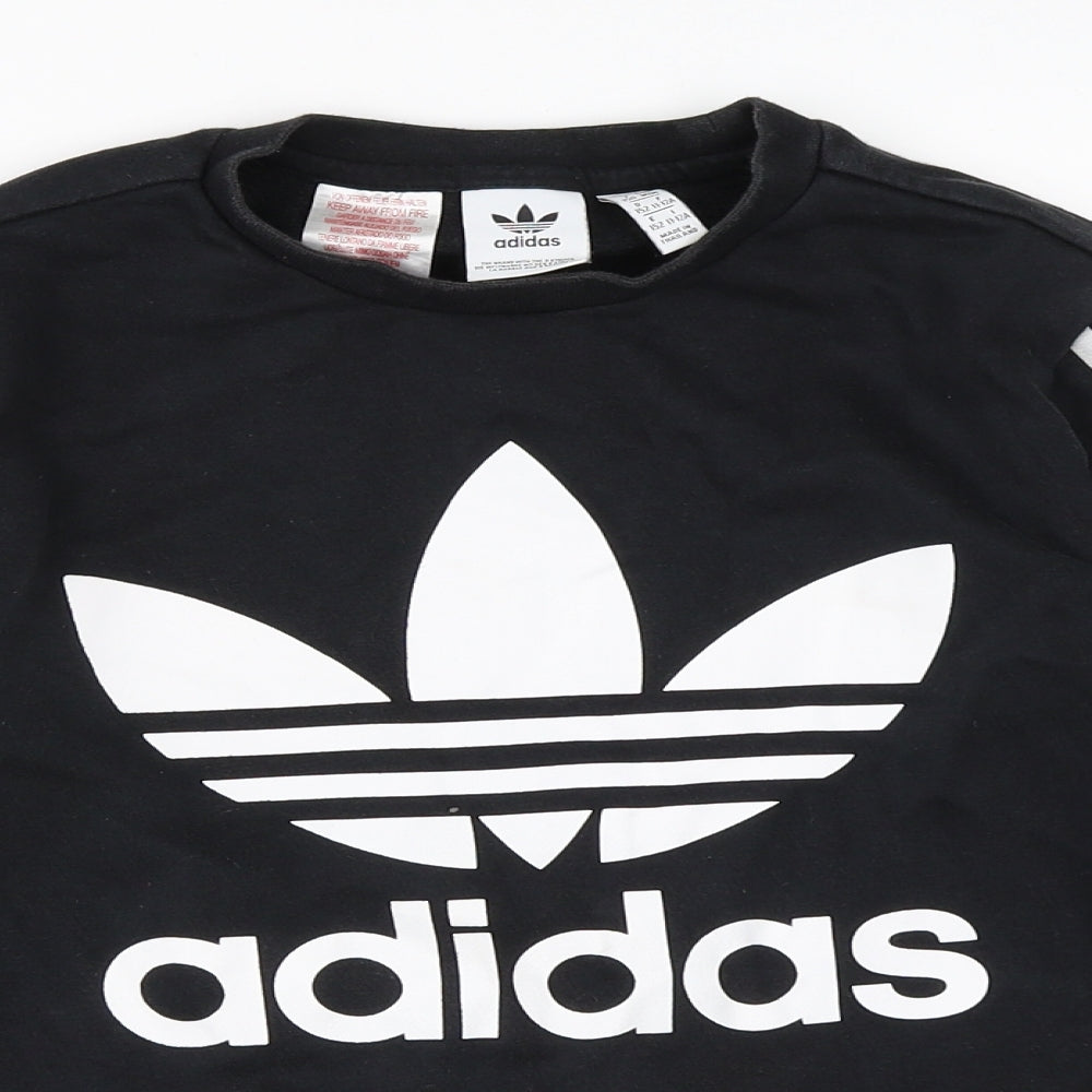 adidas Boys Black   Pullover Sweatshirt Size 11-12 Years