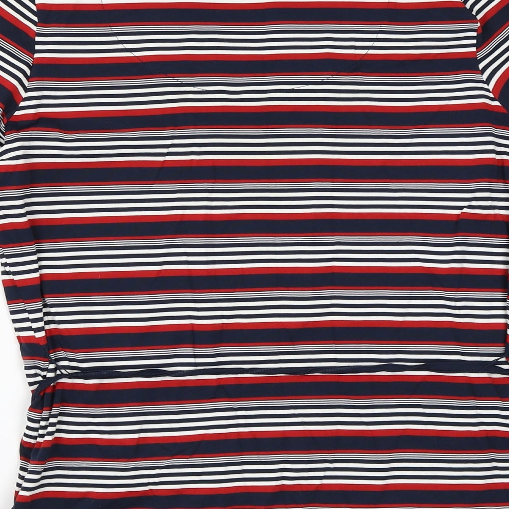 DASH Womens Blue Striped  Basic T-Shirt Size 12