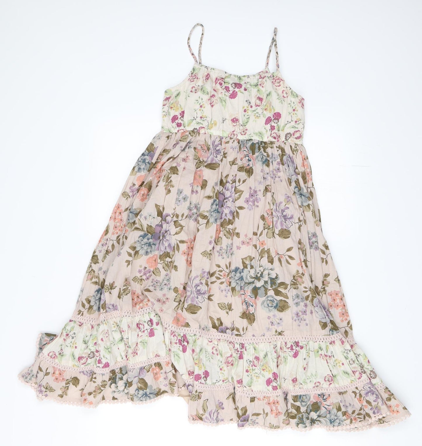 NEXT Girls Beige Floral  Fit & Flare  Size 8 Years
