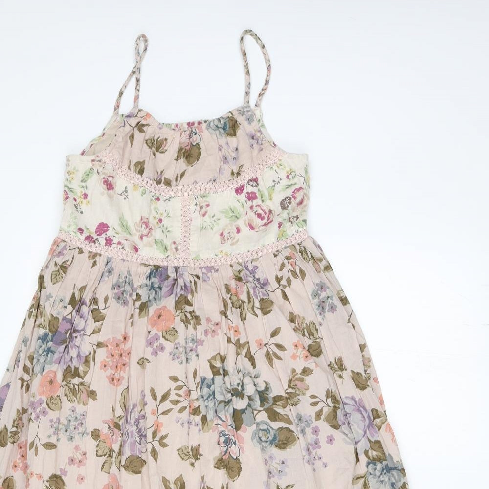 NEXT Girls Beige Floral  Fit & Flare  Size 8 Years