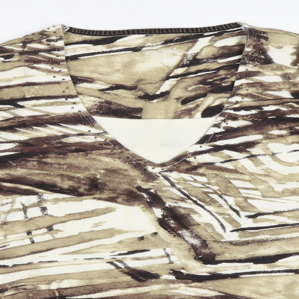 George Womens Beige   Basic T-Shirt Size 12