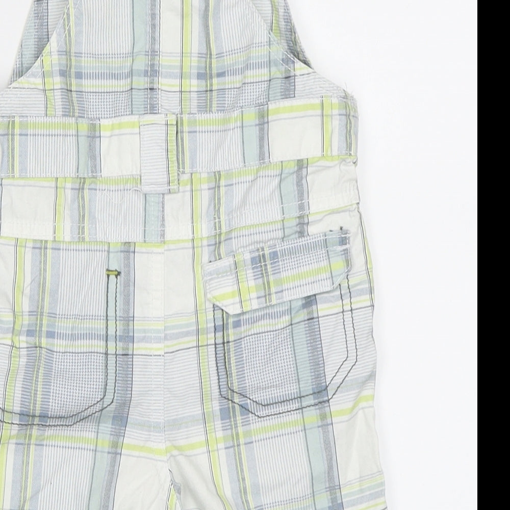 NEXT Boys Green Check  Dungaree One-Piece Size 6-9 Months