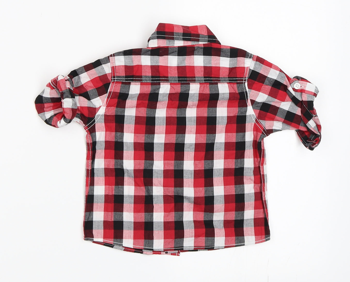 Matalan Boys Red Check  Basic Button-Up Size 6-9 Months