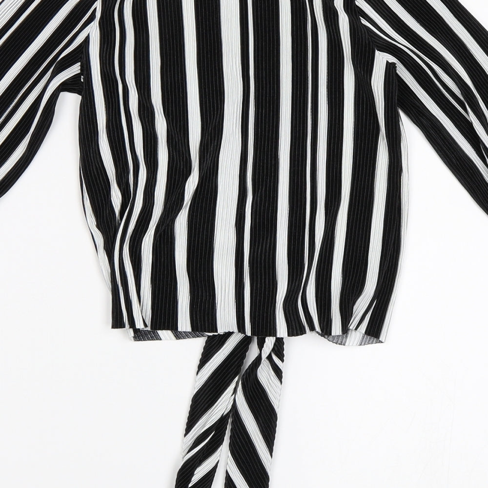 Primark Womens Black Striped  Basic Blouse Size 8