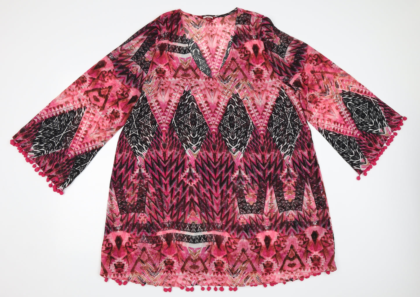 Joe Browns Womens Pink Geometric  Kaftan  Size 16