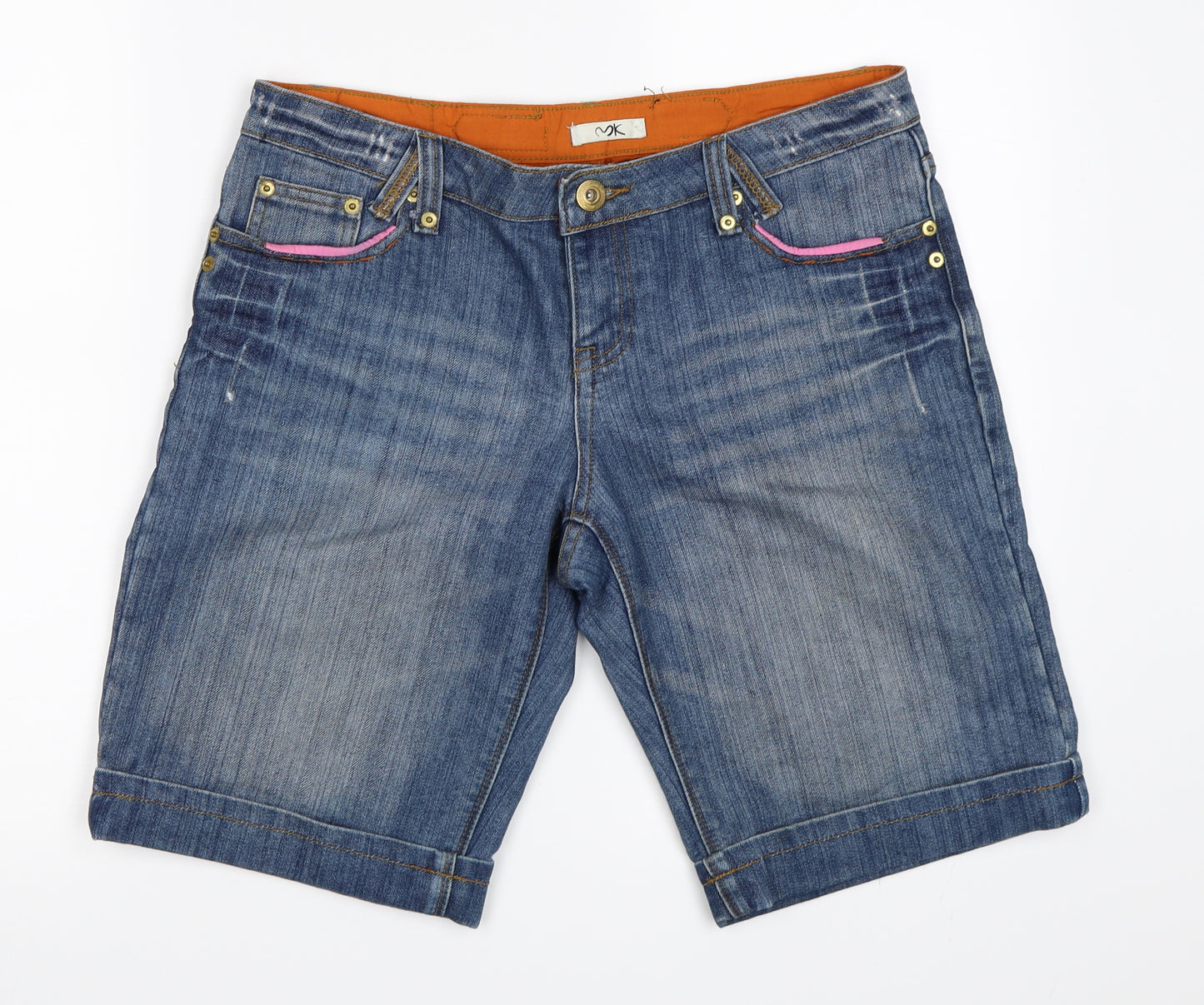 MK Womens Blue  Denim Bermuda Shorts Size 12
