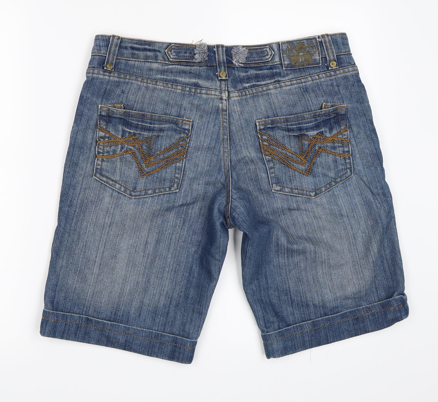 MK Womens Blue  Denim Bermuda Shorts Size 12