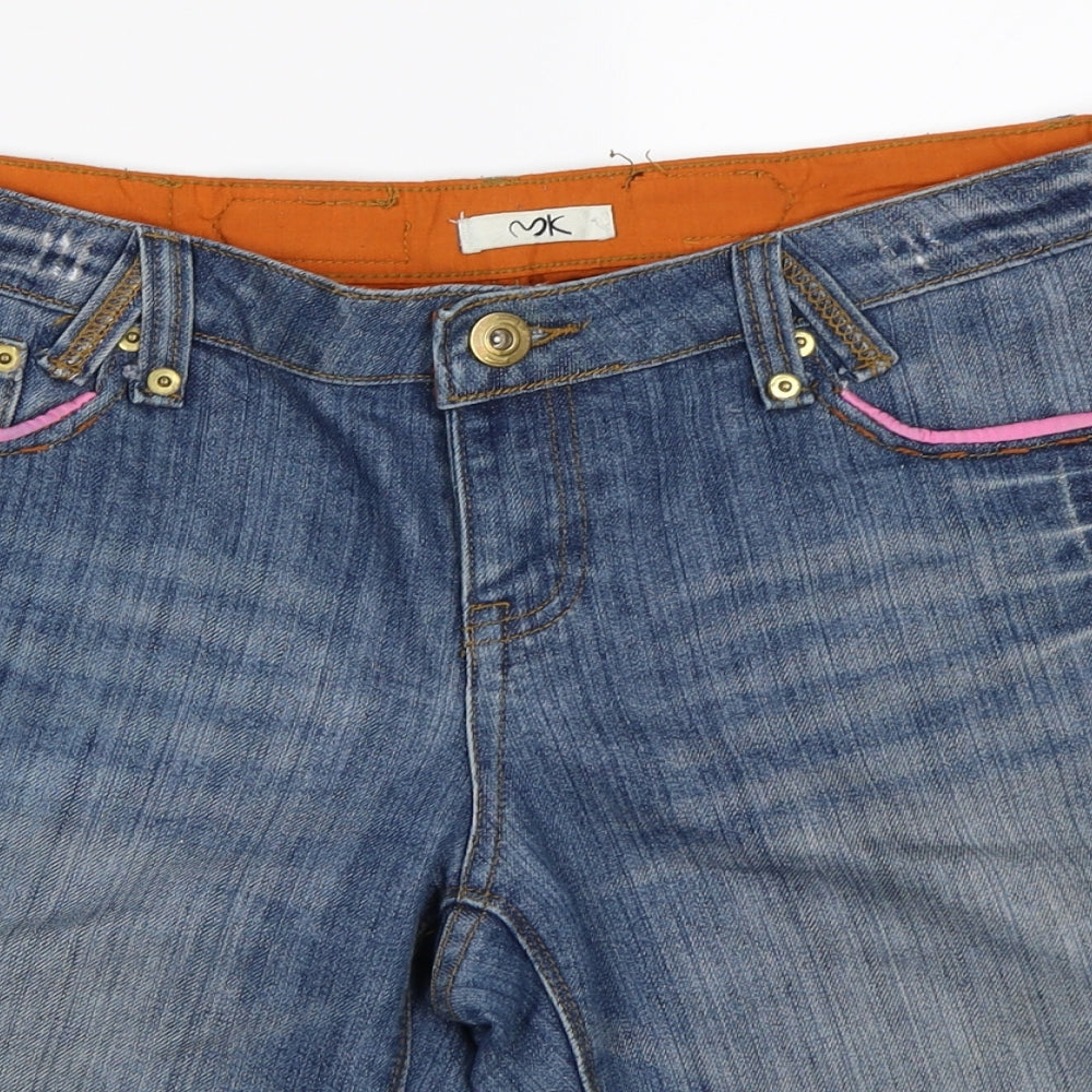 MK Womens Blue  Denim Bermuda Shorts Size 12