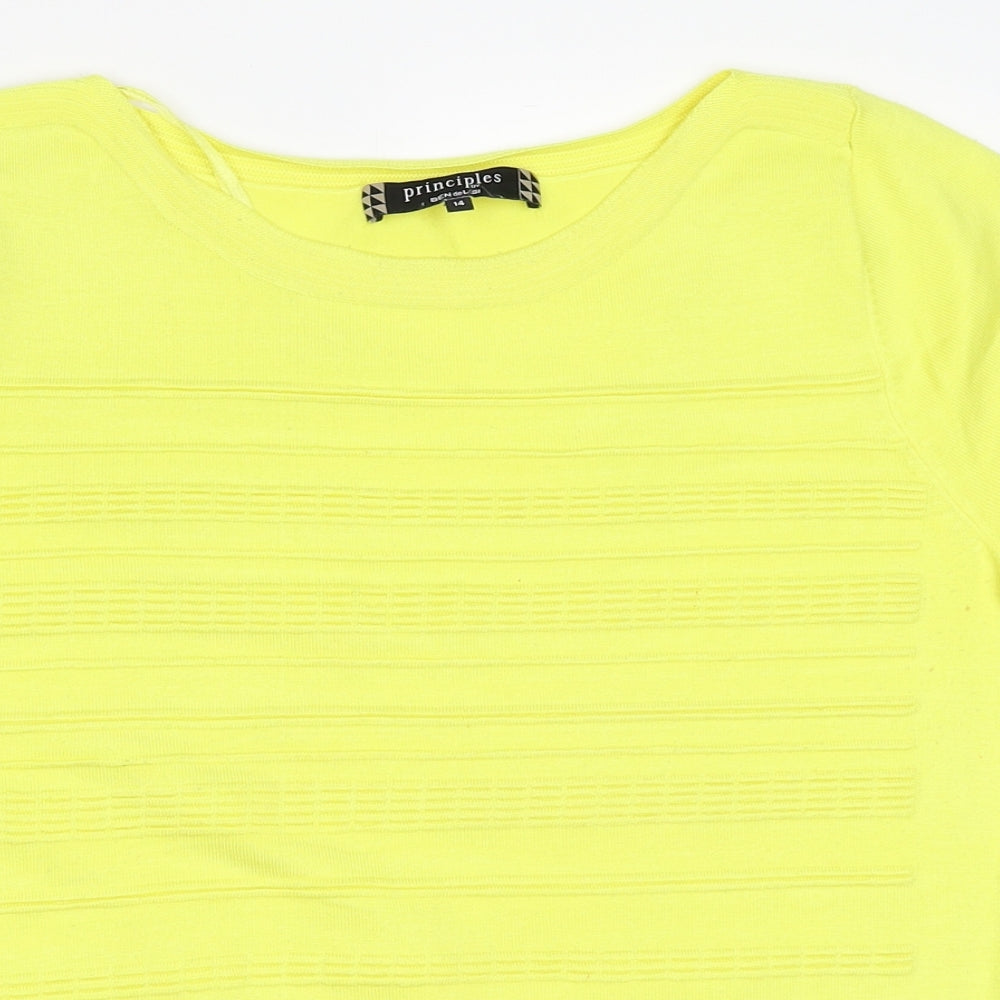 Principles Womens Yellow   Pullover Jumper Size 14