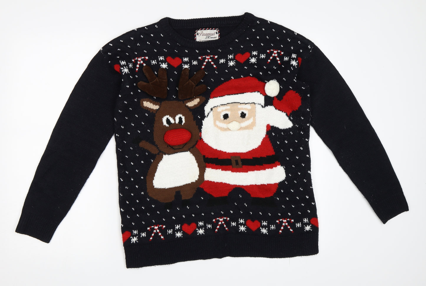 Paramount Mens Blue   Pullover Jumper Size M  - christmas santa
