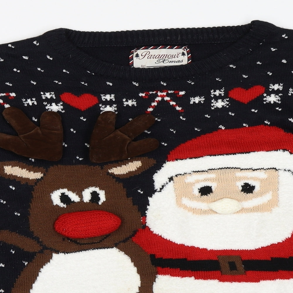 Paramount Mens Blue   Pullover Jumper Size M  - christmas santa