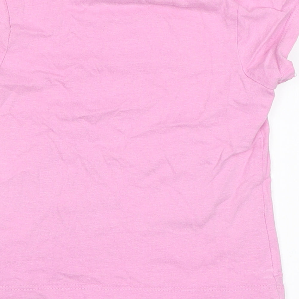 George Girls Pink   Basic T-Shirt Size 18-24 Months  - unicorn