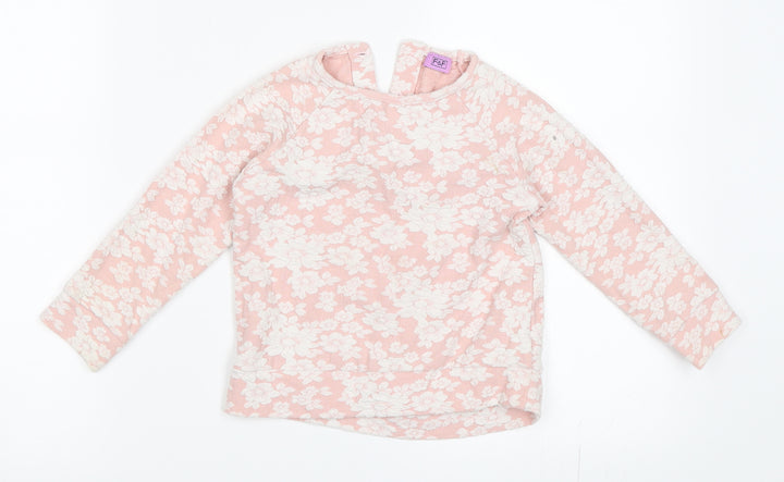 F&F Girls Pink Floral  Pullover Sweatshirt Size 2-3 Years