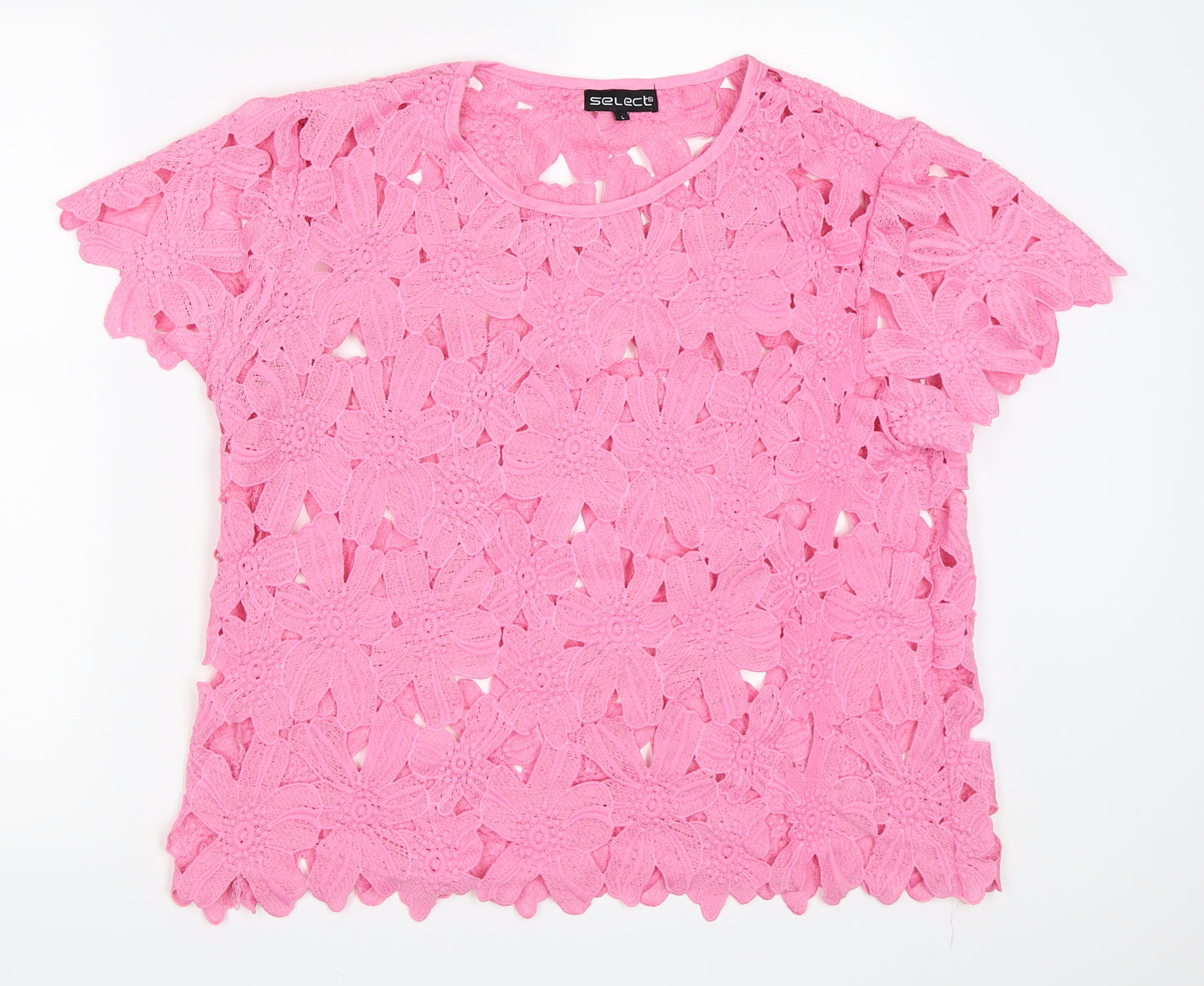 Select Womens Pink   Basic Blouse Size L