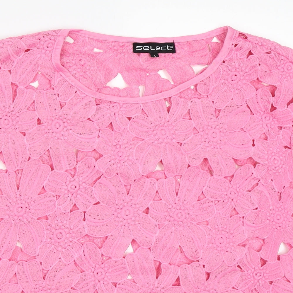 Select Womens Pink   Basic Blouse Size L