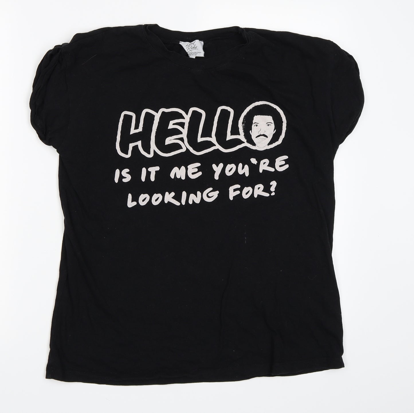 Preworn Womens Black   Basic T-Shirt Size 12  - Lionel Richie