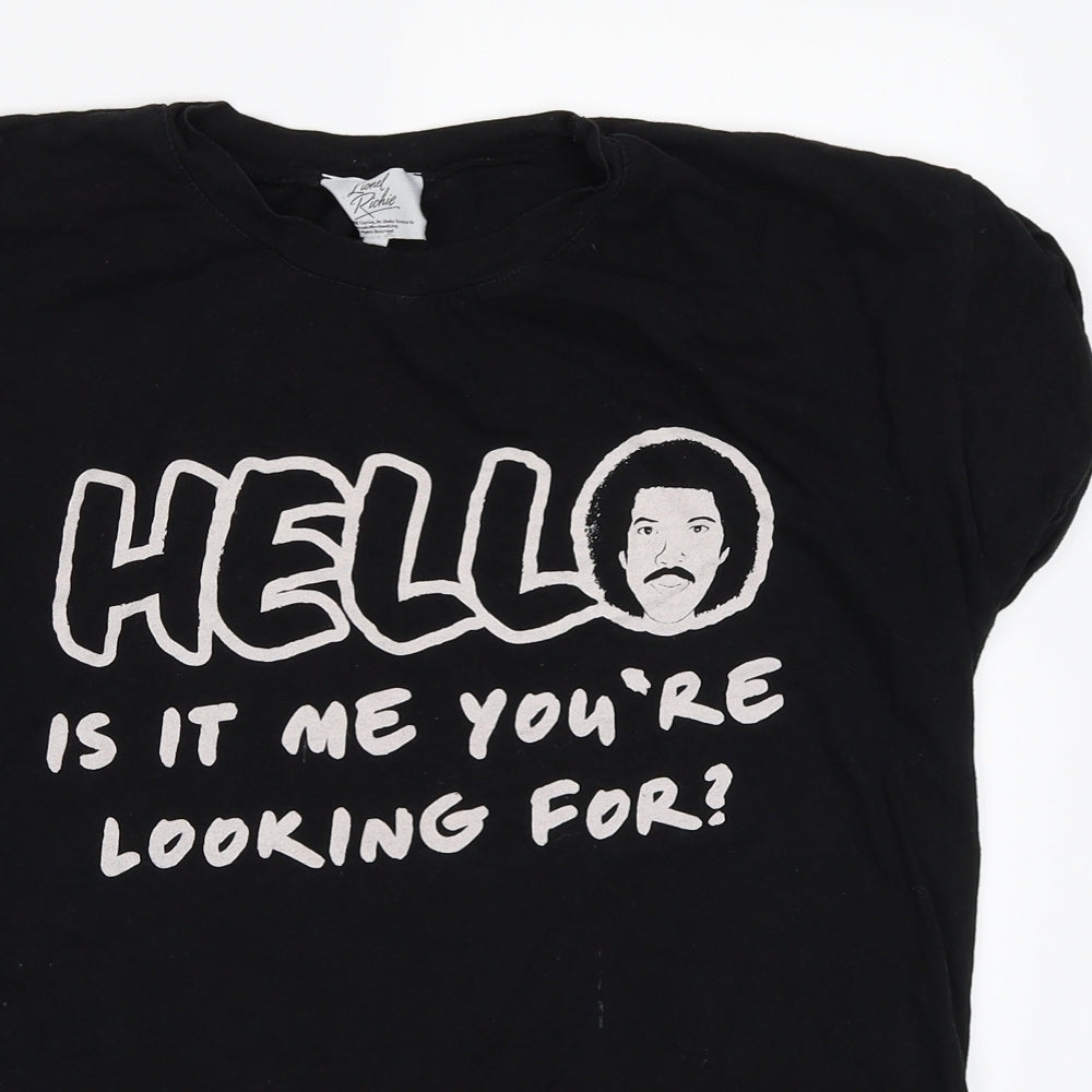 Preworn Womens Black   Basic T-Shirt Size 12  - Lionel Richie