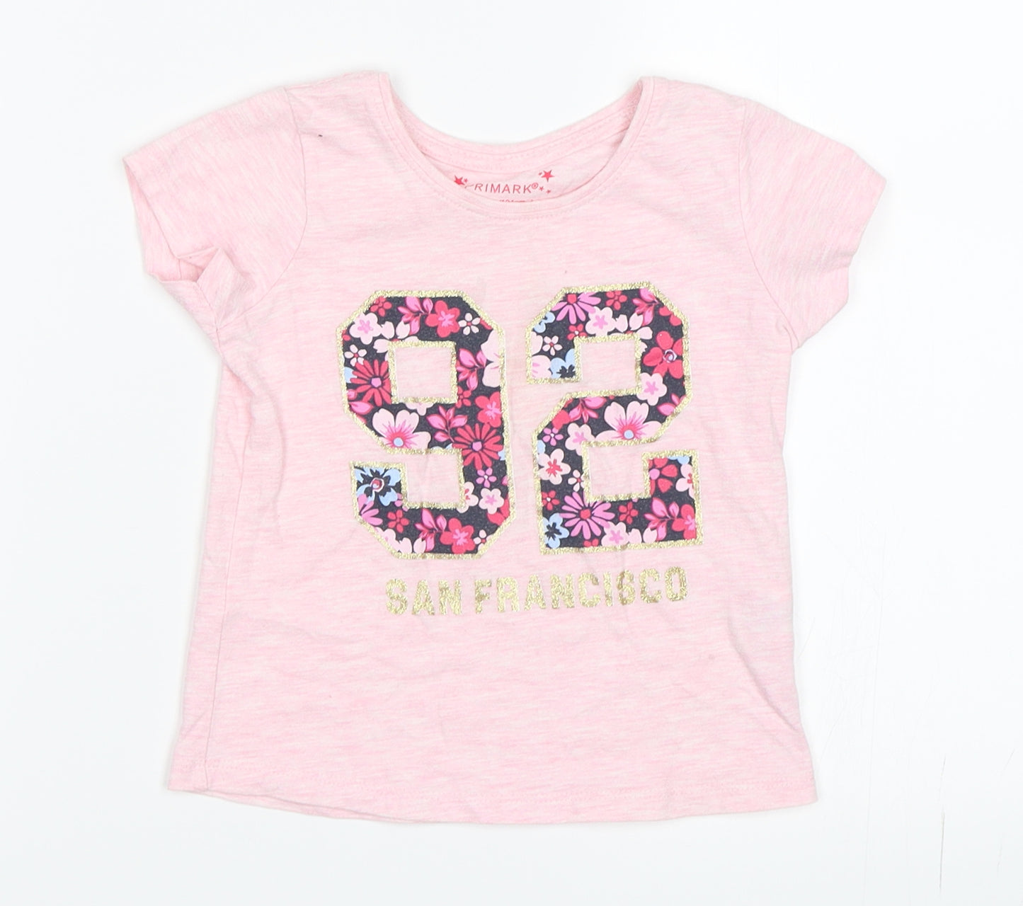 Primark Girls Pink   Basic T-Shirt Size 3-4 Years