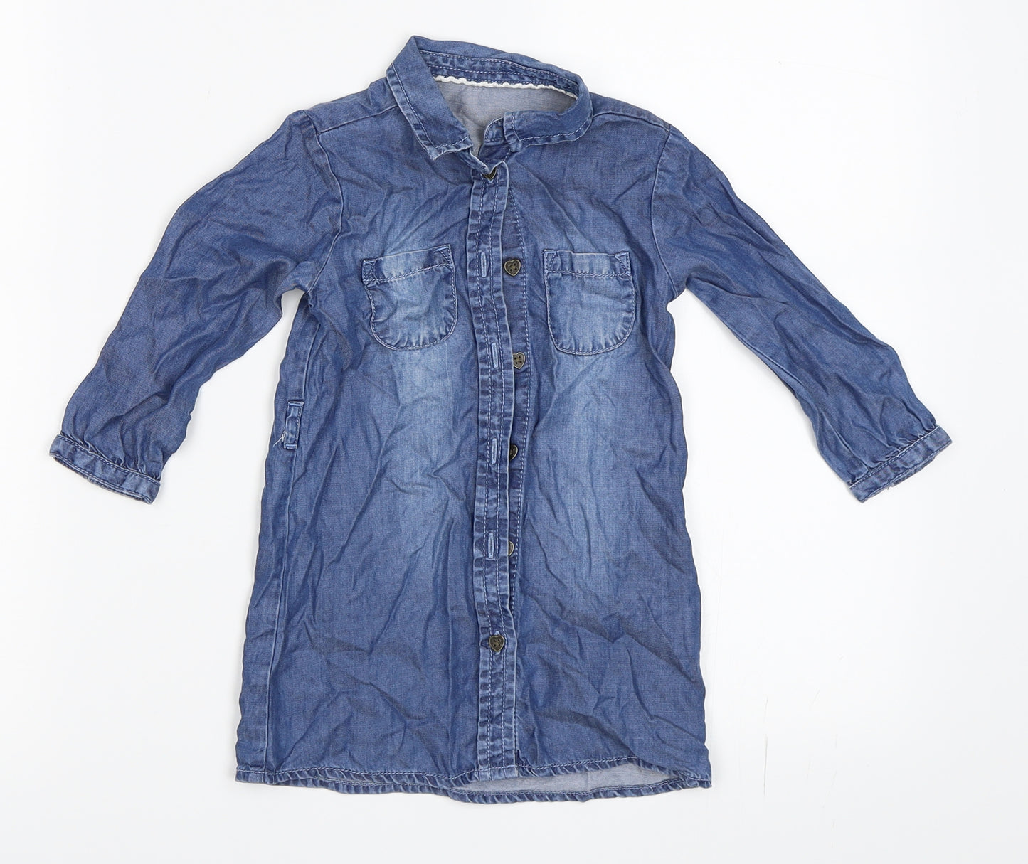 Matalan Girls Blue  Denim Shirt Dress  Size 18-24 Months