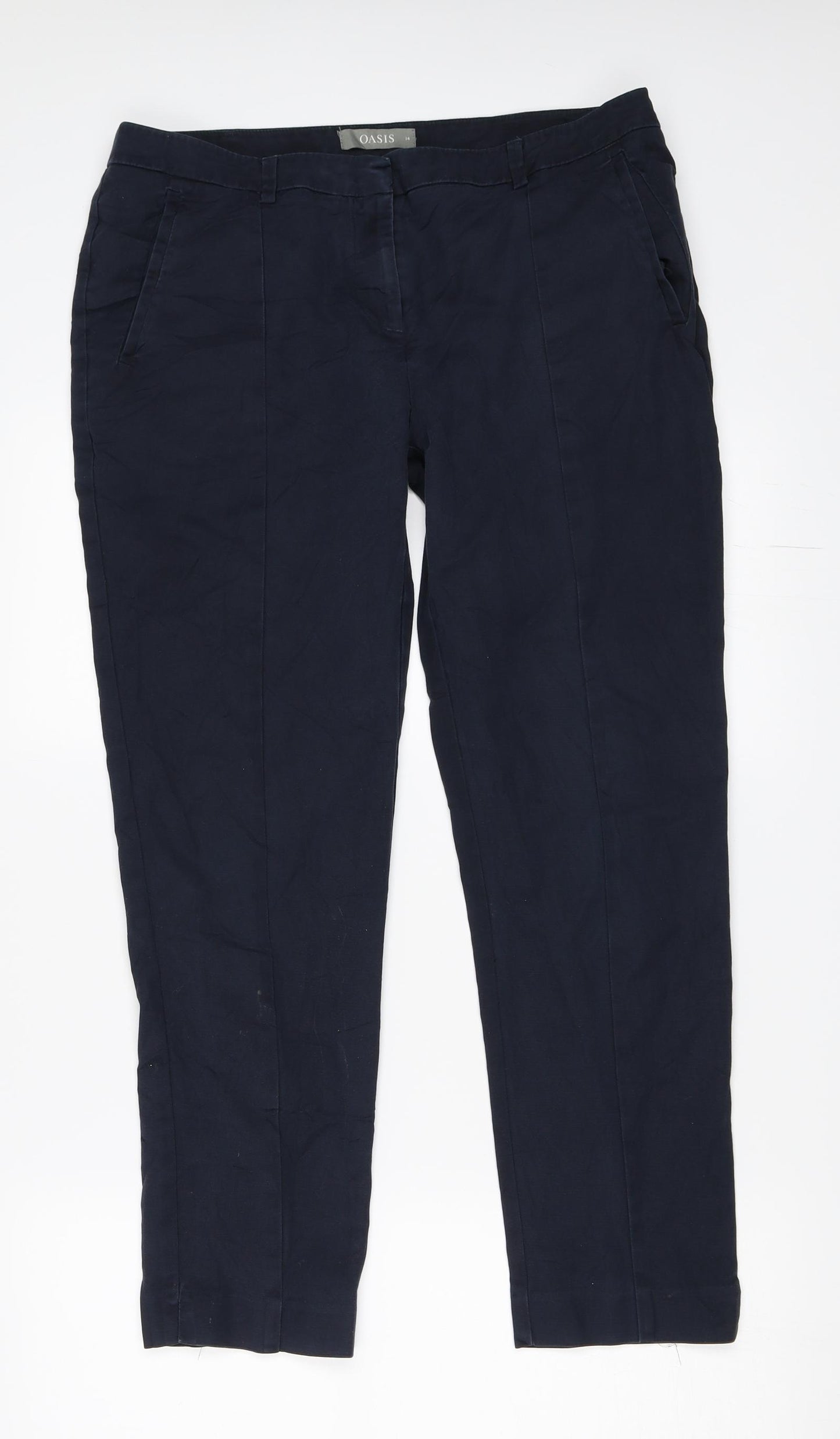 Oasis Womens Blue   Capri Trousers Size 14 L26 in