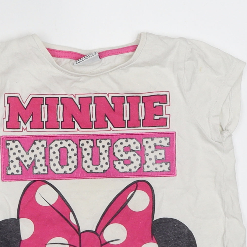 Disney Girls White   Basic T-Shirt Size 18-24 Months  - Minnie Mouse
