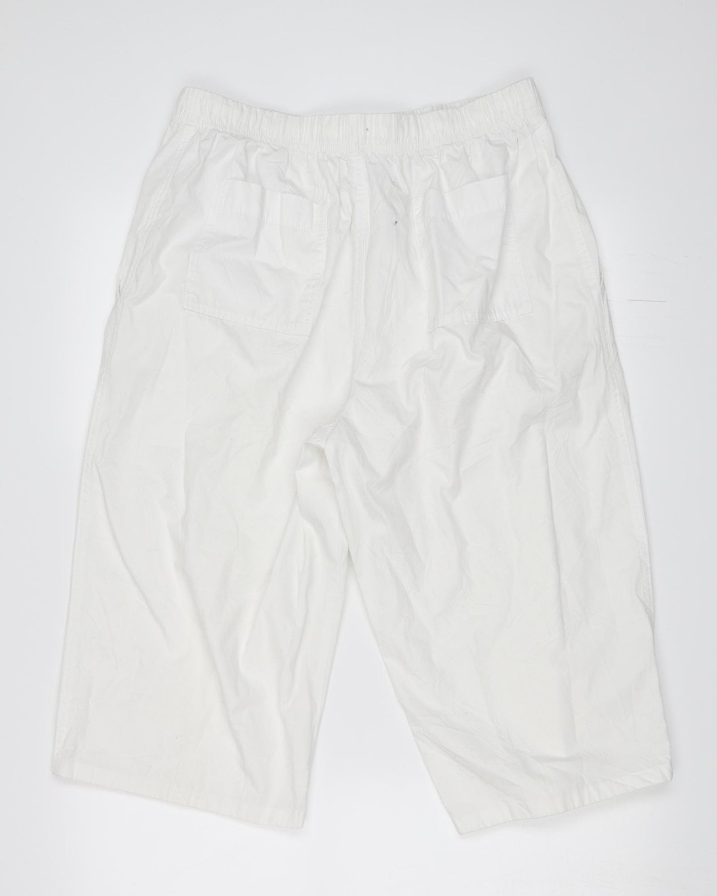 Marks and Spencer Womens White   Cropped Trousers Size 16