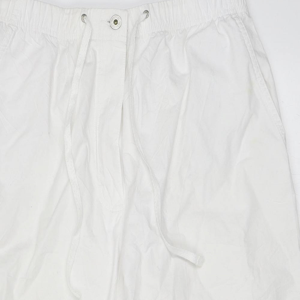 Marks and Spencer Womens White   Cropped Trousers Size 16