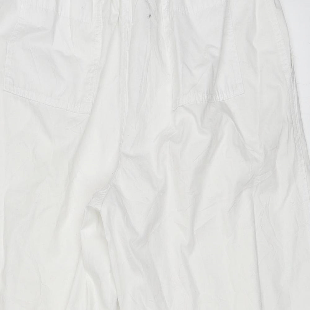 Marks and Spencer Womens White   Cropped Trousers Size 16