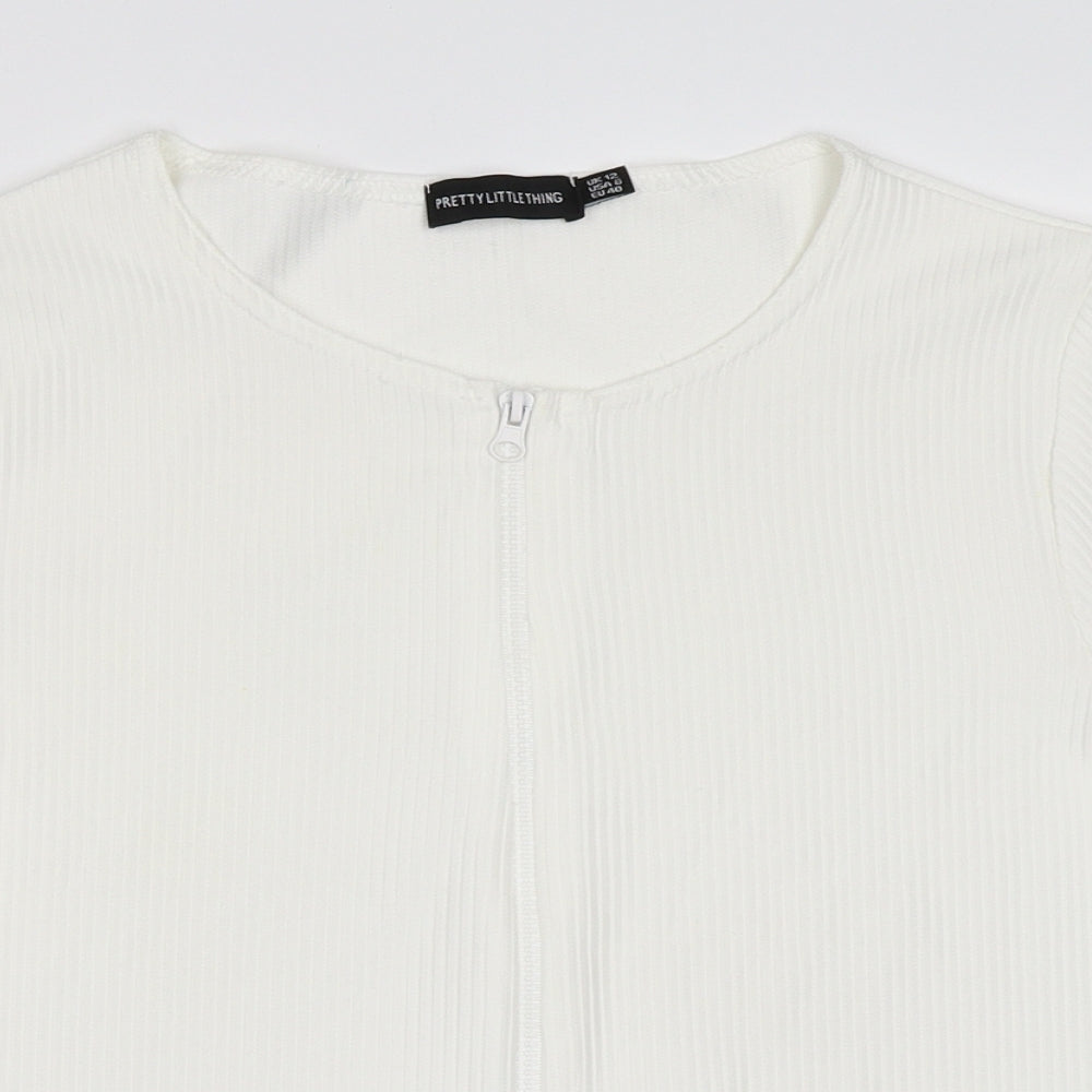 PRETTYLITTLETHING Womens White   Basic T-Shirt Size 12
