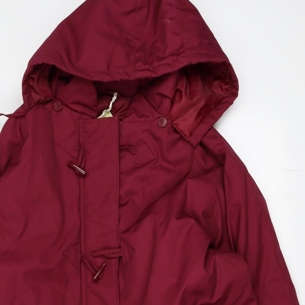 Being Casual Womens Red   Parka Coat Size 34