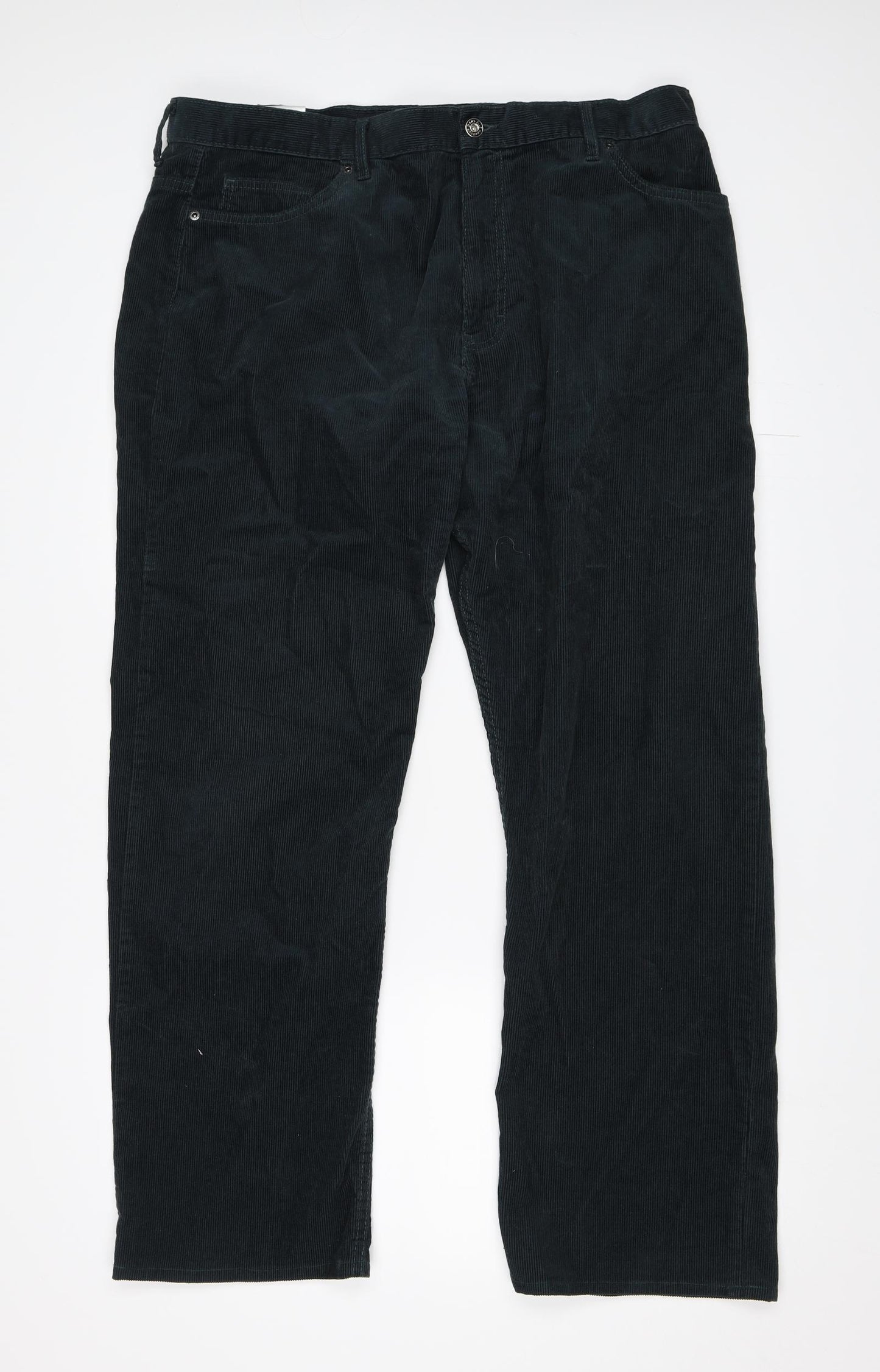 Marks and Spencer Mens Green  Corduroy Straight Jeans Size 40 in L33 in