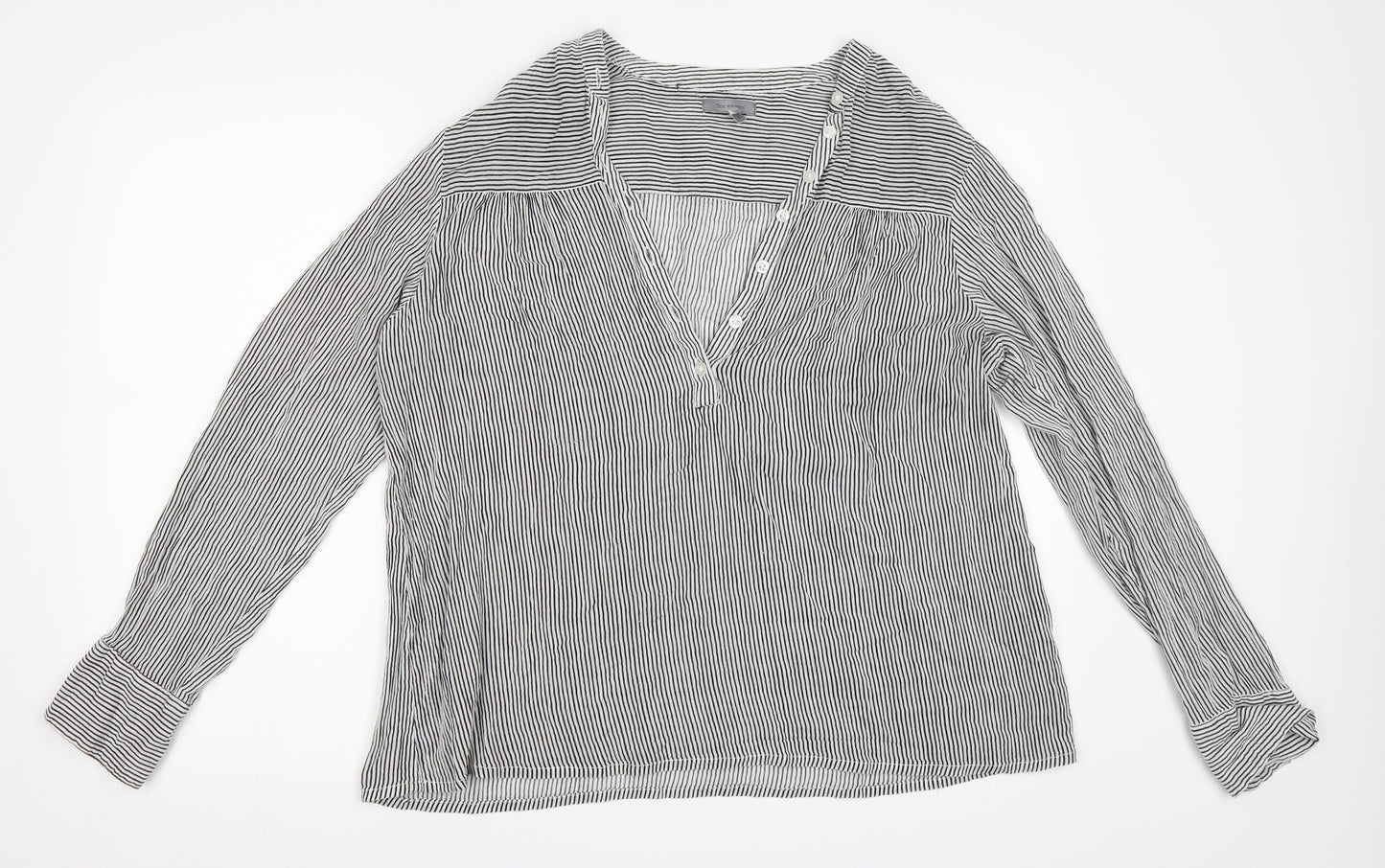 Tex woman Womens Blue Striped  Basic Blouse Size 42