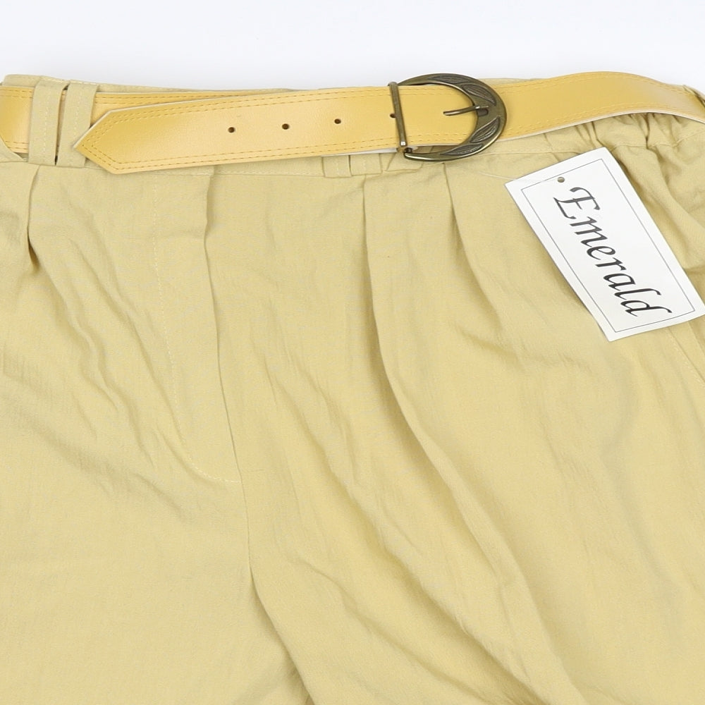 Emerald Womens Yellow   Paperbag Shorts Size 14