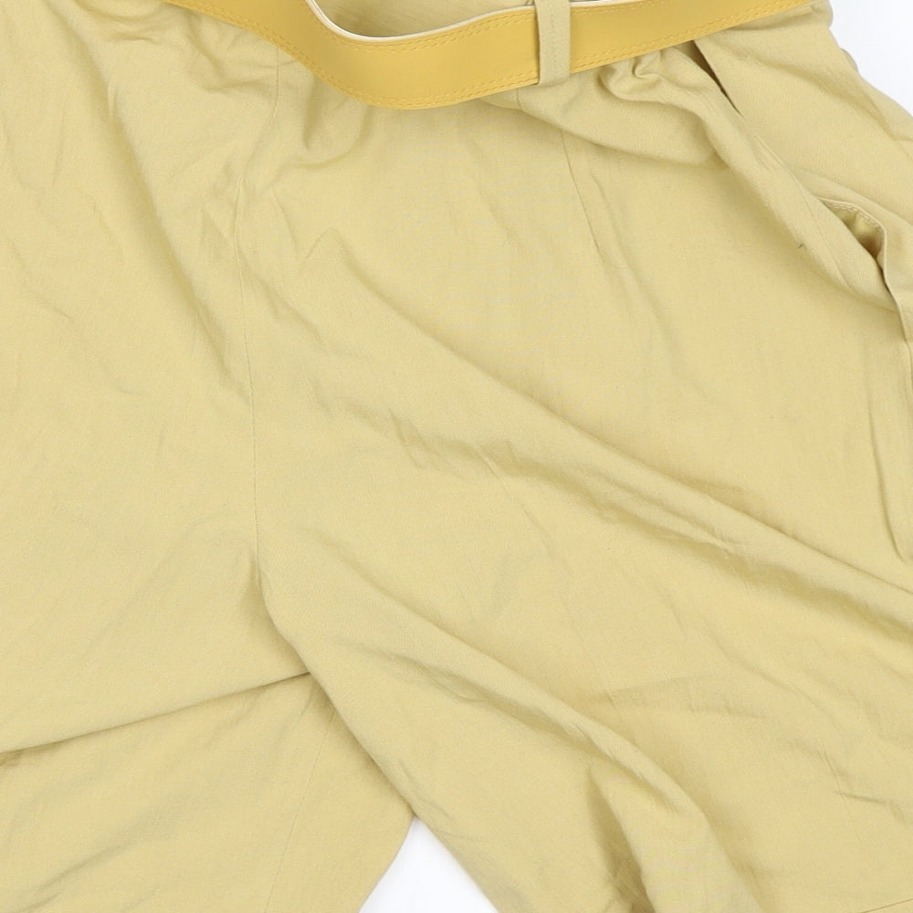 Emerald Womens Yellow   Paperbag Shorts Size 14